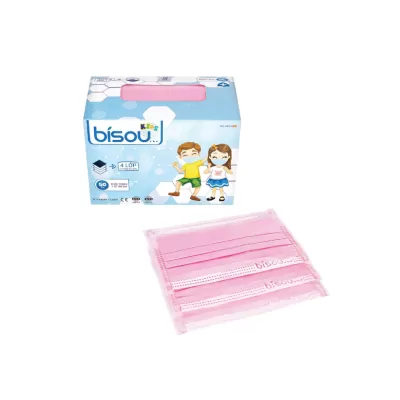 Khẩu Trang Y Tế 4 Lớp Bisou Kids Hồng